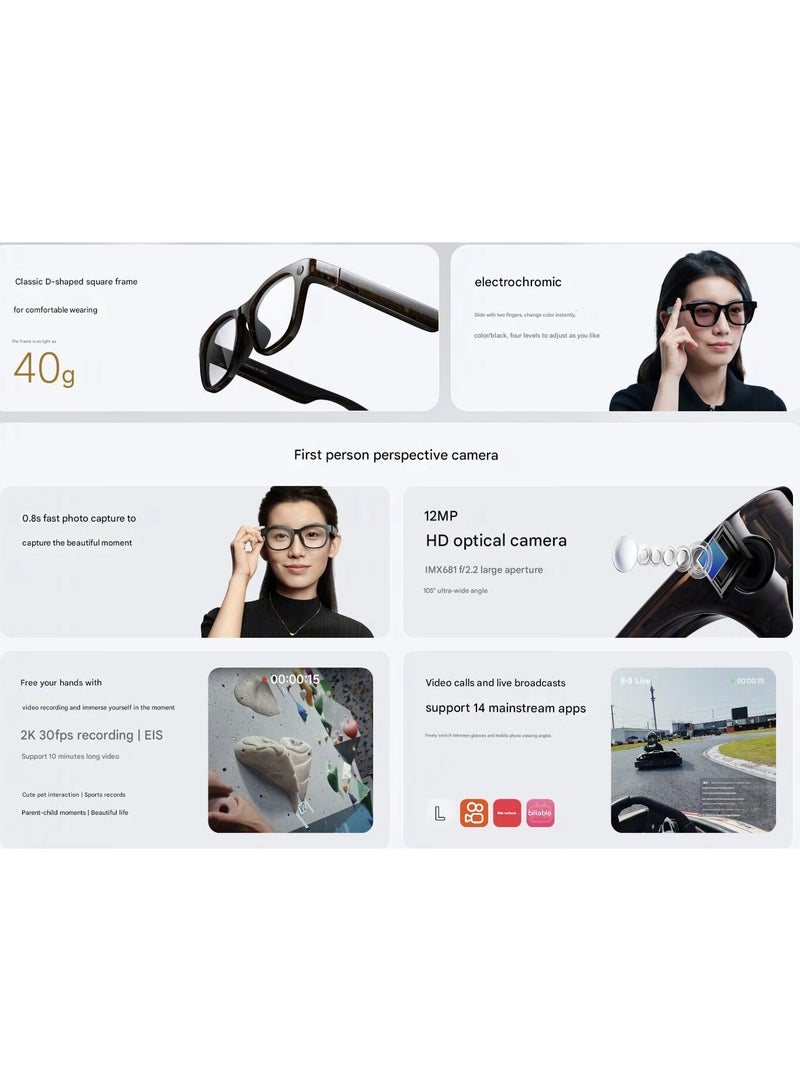 Xiaomi 263 mAh AI Glasses Monochrome Electrochromic Version Black - Image 4