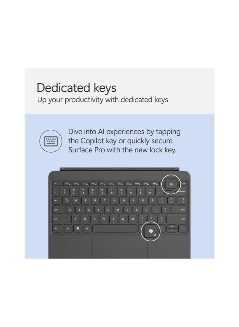 مايكروسوفت Surface Pro Keyboard and Slim Pen 2 Bundle for Surface Pro 12-inch Device, Alcantara Material, Slate - Image 5