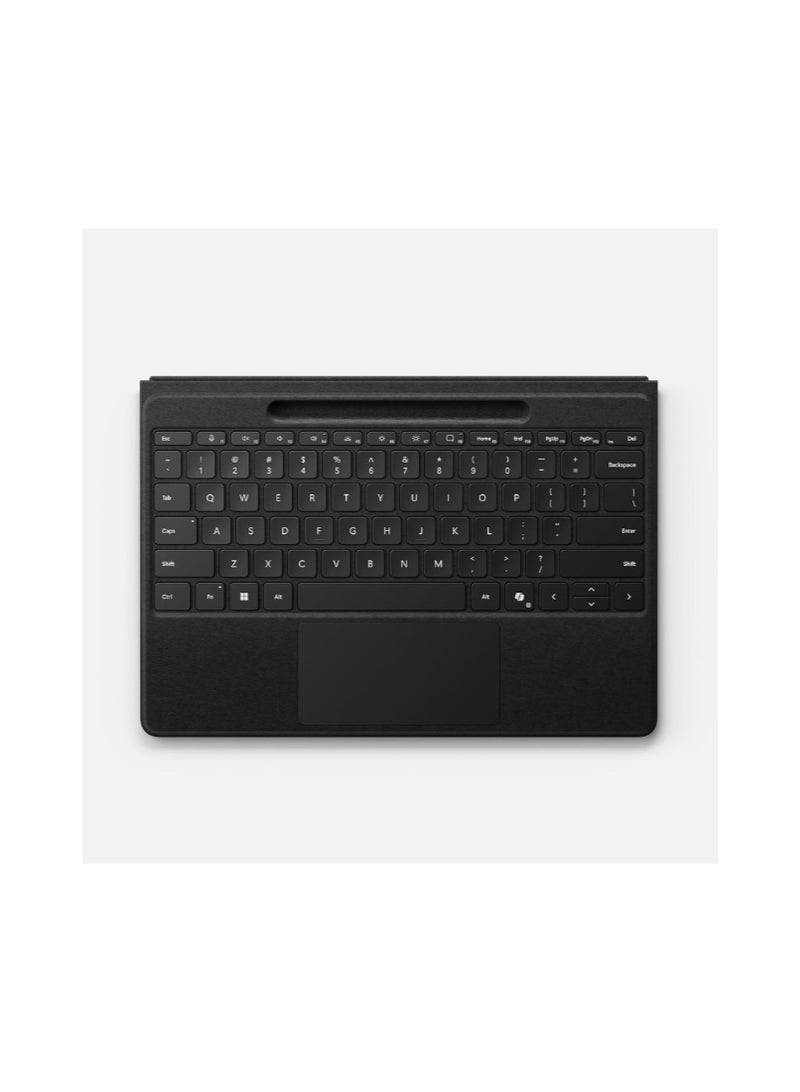 مايكروسوفت Surface Pro Flex Keyboard With Pen Storage Alcantara Keyboard for Surface Pro 8/9/11th Edition, Windows 11 Copilot+ PC, English/Arabic, Black - Image 1