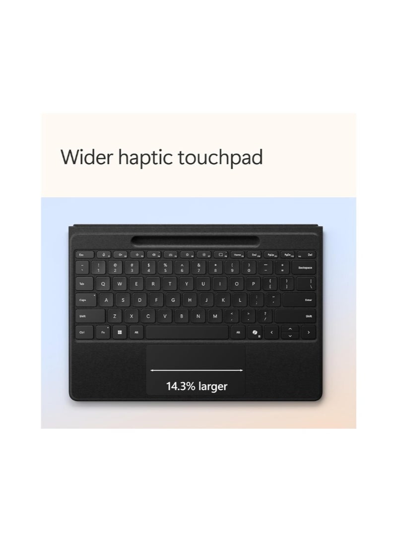 Microsoft Surface Pro Flex Keyboard With Pen Storage Alcantara Keyboard for Surface Pro 8/9/11th Edition, Windows 11 Copilot+ PC, English, Black Black - Image 3