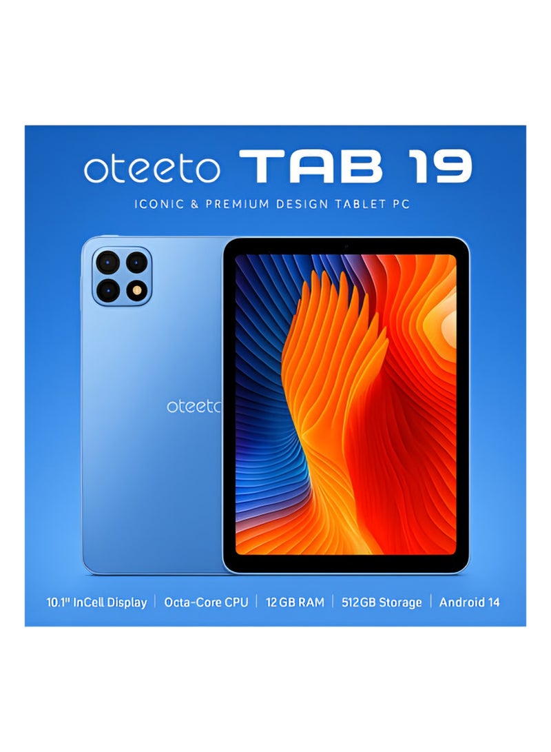 Oteeto Tab 19, 10.1 Inch Tablet, 12GB RAM, 512GB Storage, Octa Core CPU, 8000mAh Battery, 13MP and 8MP Camera, Dual SIM, WiFi, GPS, with Keyboard and Touch Pen (Blue) - Image 3