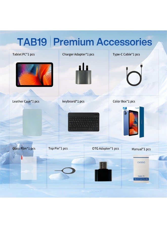 Oteeto Tab 19, 10.1 Inch Tablet, 12GB RAM, 512GB Storage, Octa Core CPU, 8000mAh Battery, 13MP and 8MP Camera, Dual SIM, WiFi, GPS, with Keyboard and Touch Pen (Blue) - Image 4