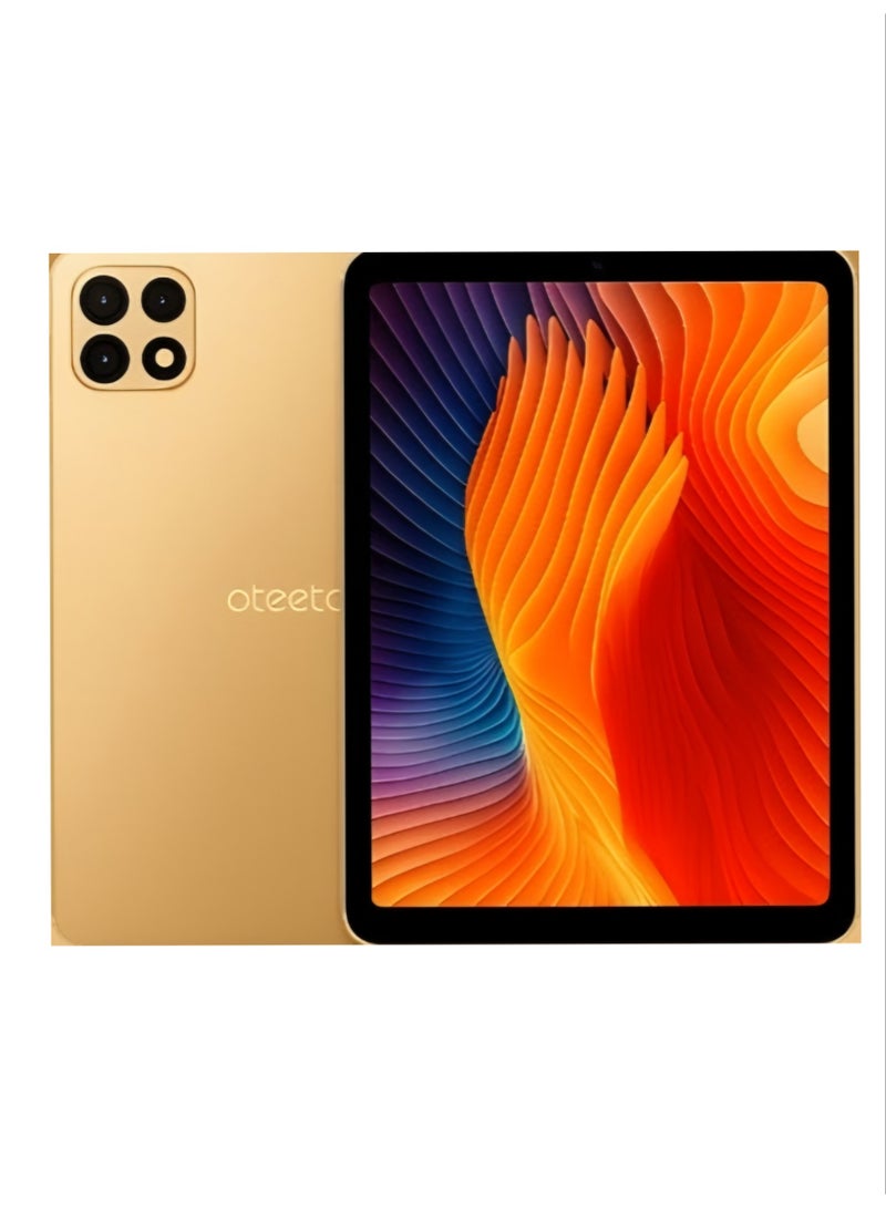 Oteeto Tab 19, 10.1-inch Tablet, 12GB RAM, 512GB Storage, Octa Core CPU, 8000mAh Battery, 13MP and 8MP Camera, Dual SIM, WiFi, GPS, with Keyboard and Touch Pen (Gold) - Image 1