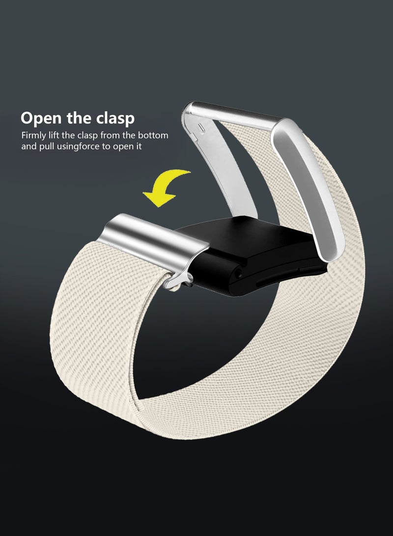 MARGOUN Replacement Nylon Band for Whoop 5.0 with Silver Clip, Adjustable Fitness Sport Wrist Strap for Men & Women- Starlight - Image 4