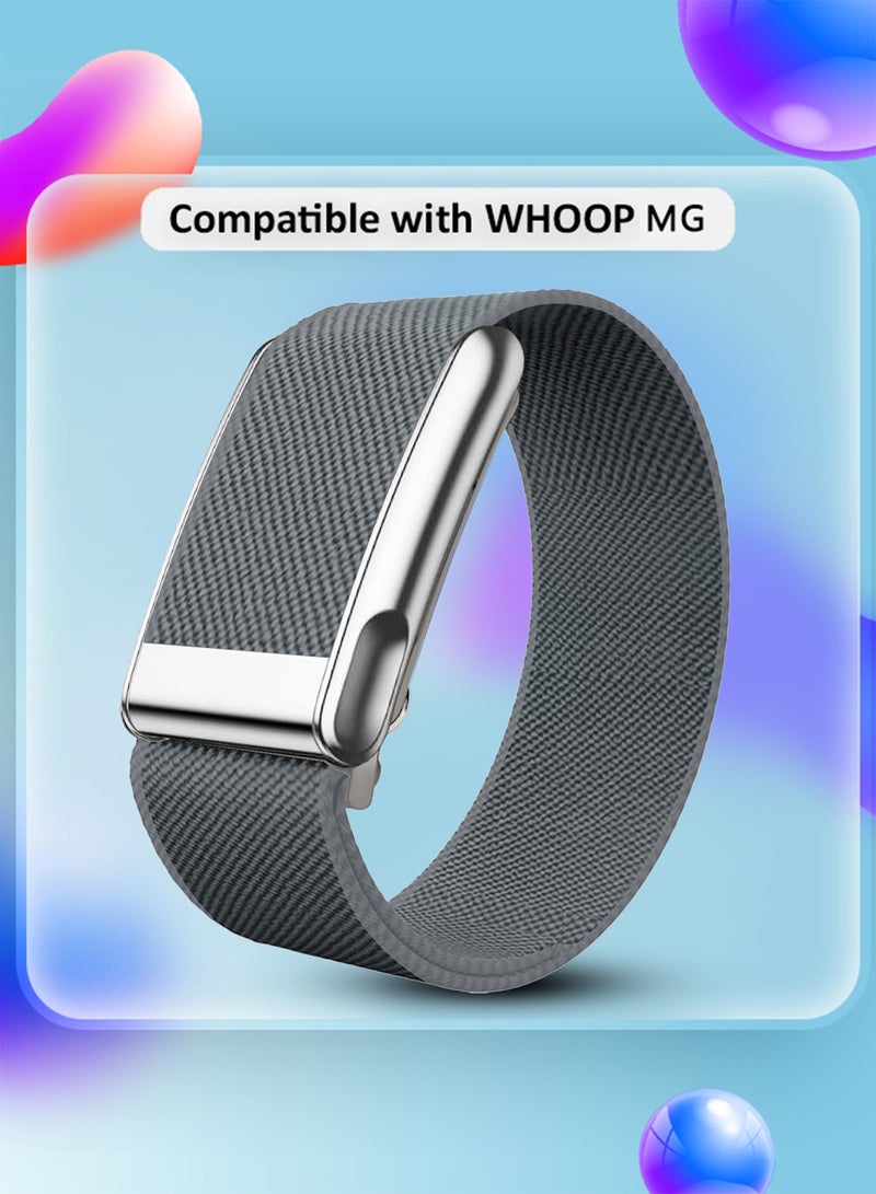 مارجون Replacement Nylon Band for Whoop MG with Silver Clip, Adjustable Fitness Sport Wrist Strap for Men & Women- Gray - Image 5