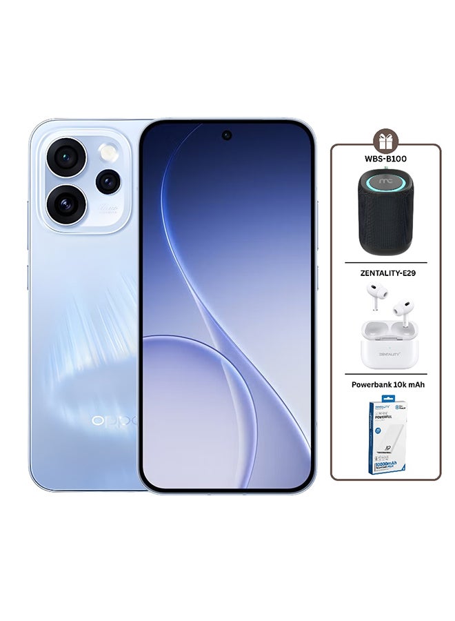 OPPO Reno15 Pro AI Phone Dual SIM 5G Aurora Blue 12GB RAM 512GB + My Candy Speaker + Zentality E29 Earbuds + Zentality Powerbank 10k mAh - Middle East Version - Image 1