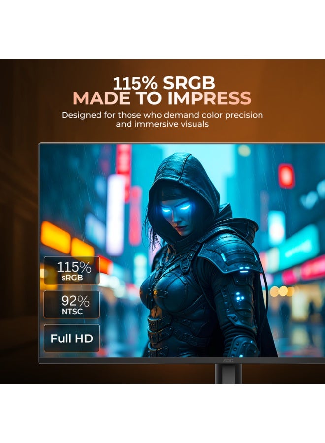 اي او سي 27B3HA3 Monitor 27-inch Full HD 1920×1080, IPS Panel, 120Hz Refresh Rate, 1ms Response Time, Adaptive Sync, 3-Sided Frameless, Speakers Black - Image 4