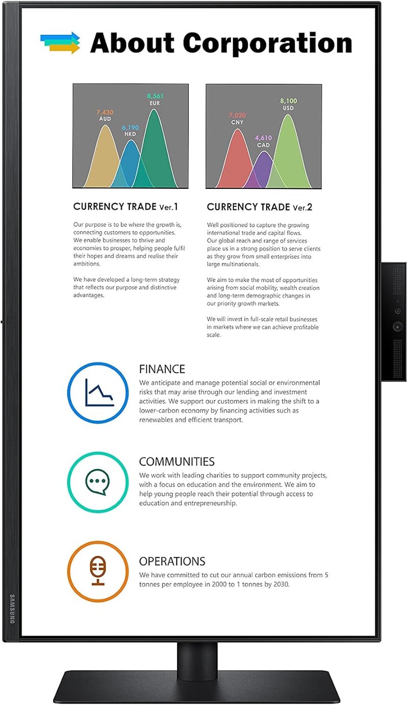 سامسونج S40VA Series 24-Inch Computer Monitor, HDMI Monitor, 75Hz Monitor, IPS Monitor, Built-in Webcam, Built-in Speaker & Mic, FreeSync Premium (LS24A400VENXZA) Black - Image 5