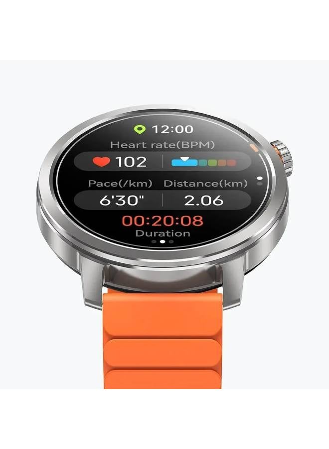 KOSPET 350 mAh ORB Smartwatch with 1.43″ AMOLED Display, Bluetooth 5.3 Calling & Notifications, 24/7 Health Tracking, 170+ Training Modes, IP68 Water Resistance, Apexmove Sync - Icy Silver - Image 4