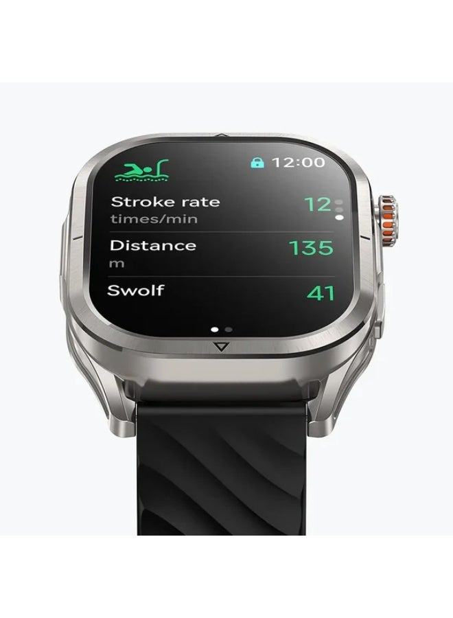 KOSPET 450 mAh 450 mAh KOSPET Magic P10 Smartwatch with 1.96″ AMOLED Display, Dual-Band GPS, 5ATM + IP69K Waterproof, Bluetooth 5.3 Calling & Notifications, 180+ Sports Modes, 24/7 Health Monitoring - silver - Image 2