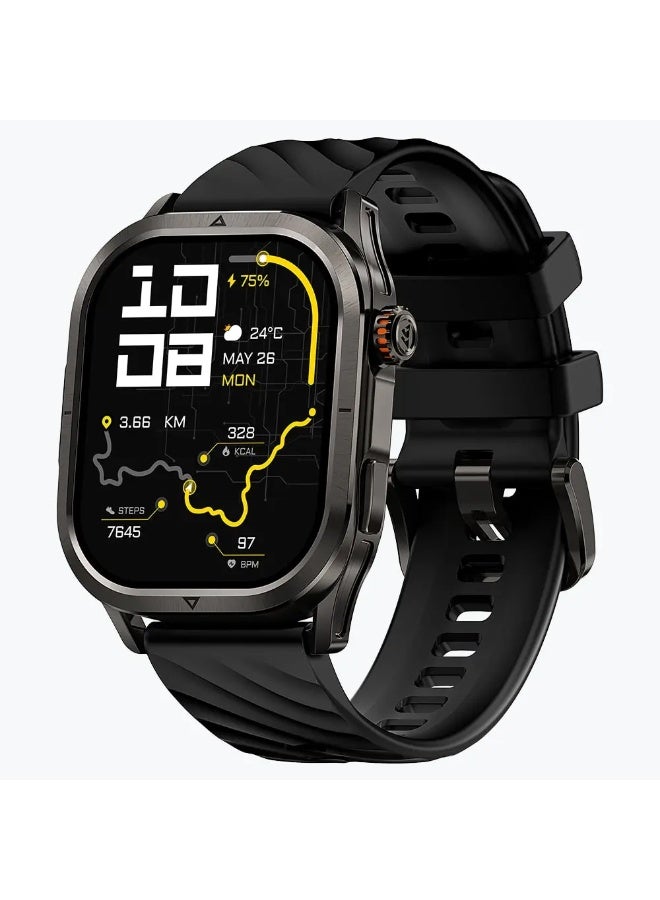 KOSPET 450 mAh 450 mAh KOSPET Magic P10 Smartwatch with 1.96″ AMOLED Display, Dual-Band GPS, 5ATM + IP69K Waterproof, Bluetooth 5.3 Calling & Notifications, 180+ Sports Modes, 24/7 Health Monitoring - black - Image 1