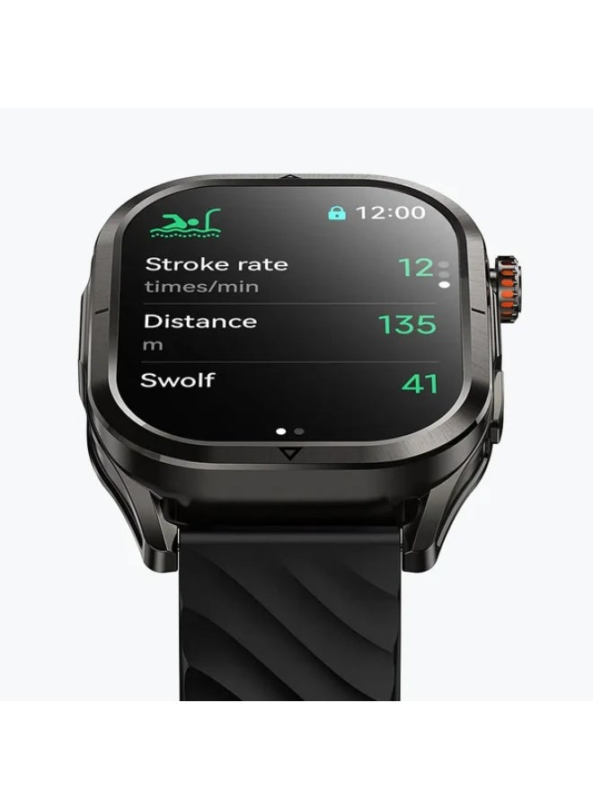 KOSPET 450 mAh 450 mAh KOSPET Magic P10 Smartwatch with 1.96″ AMOLED Display, Dual-Band GPS, 5ATM + IP69K Waterproof, Bluetooth 5.3 Calling & Notifications, 180+ Sports Modes, 24/7 Health Monitoring - black - Image 2