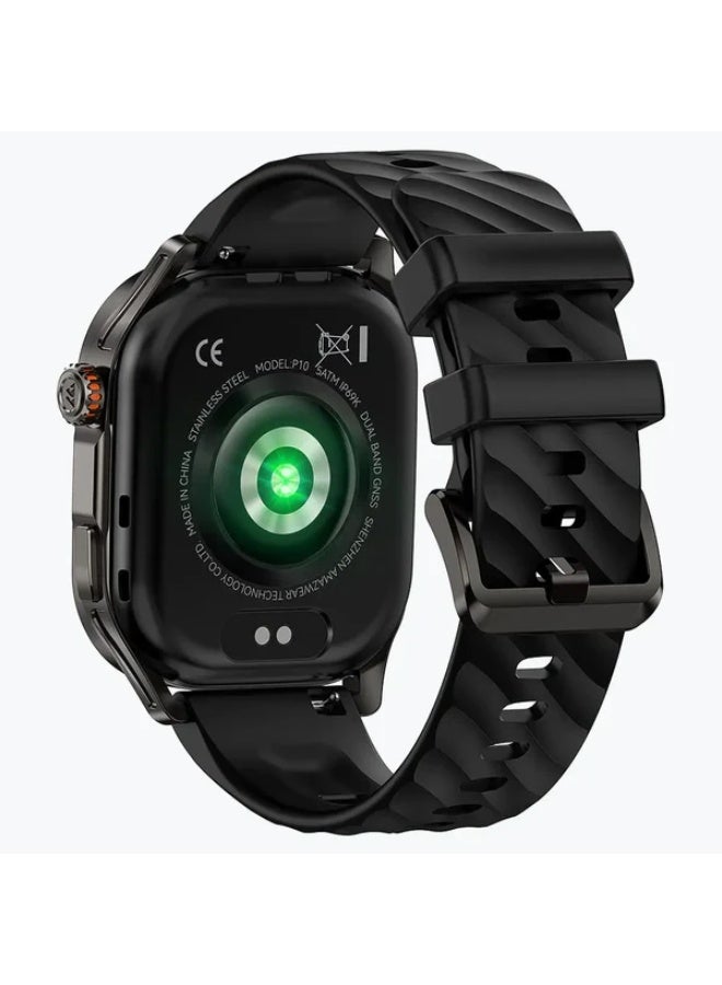 KOSPET 450 mAh 450 mAh KOSPET Magic P10 Smartwatch with 1.96″ AMOLED Display, Dual-Band GPS, 5ATM + IP69K Waterproof, Bluetooth 5.3 Calling & Notifications, 180+ Sports Modes, 24/7 Health Monitoring - black - Image 5
