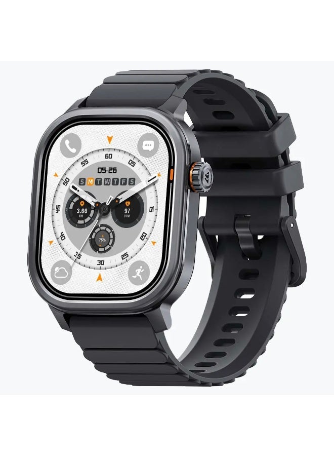 KOSPET 350 mAh Pulse Everyday Smartwatch with Large 1.96″ AMOLED Display, 24/7 Health & Mood Monitoring, 9 ApexMotion Sports Modes + 170+ Workout Modes, Bluetooth 5.3, IP68 Water Resistance, Long Battery Life - Graphite Grey - Image 1