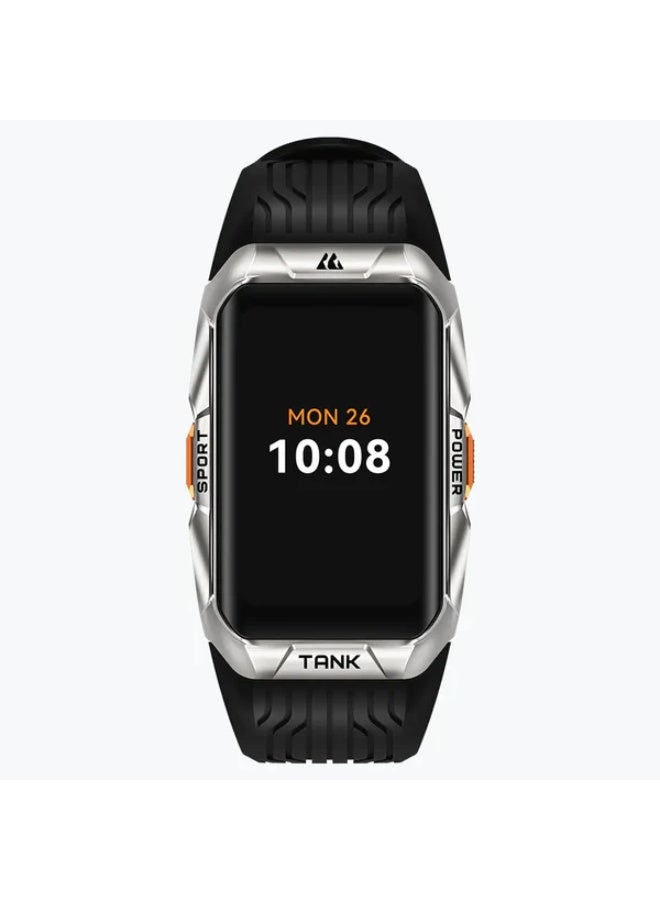KOSPET 290 mAh 290 mAh KOSPET Tank X2 Ultra Rugged Military Smartwatch for Men with 1.64” AMOLED Display, Dual-Band GPS with 6 Satellite Systems, 5ATM & IP69K Waterproof, 170+ Sports Modes, 24/7 Health Monitoring, Long Battery Life - silver - Image 2