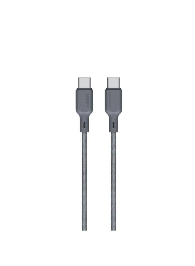 أوكي AUKEY Circlet Blink Lite USB-C to USB-C Cable, 1.8 Meter - CB-DCC064-GY Grey - Image 1