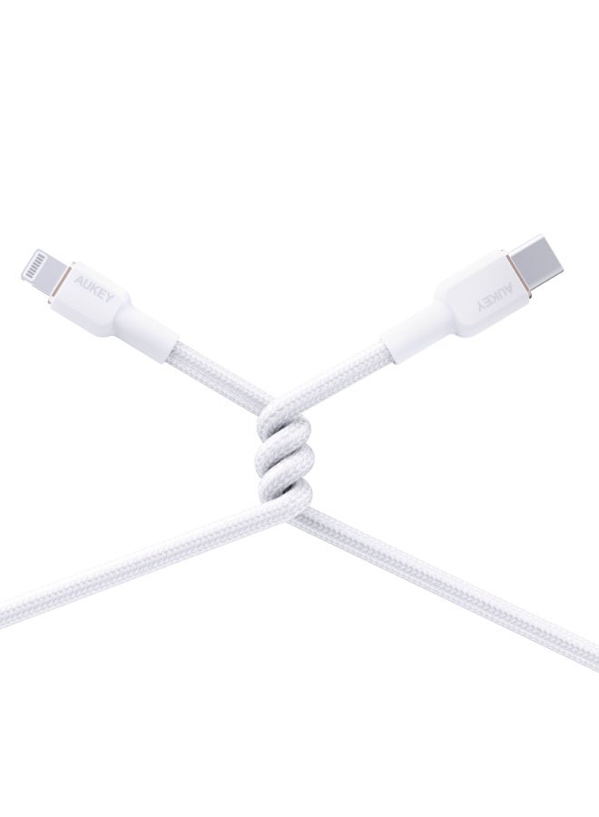 AUKEY Circlet AC USB-A to USB-C Cable, 1 Meter, White - CB-NAC1-WH white - Image 3