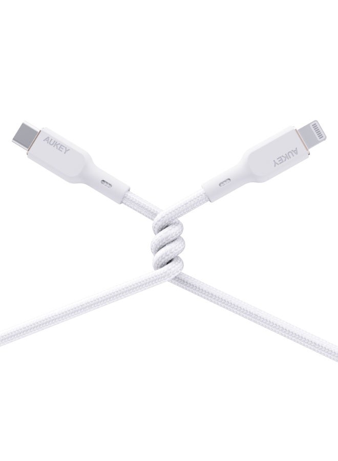 AUKEY Circlet CL USB-C to Lightning Cable, 1.8 Meter, White - CB-NCL2-WH white - Image 3