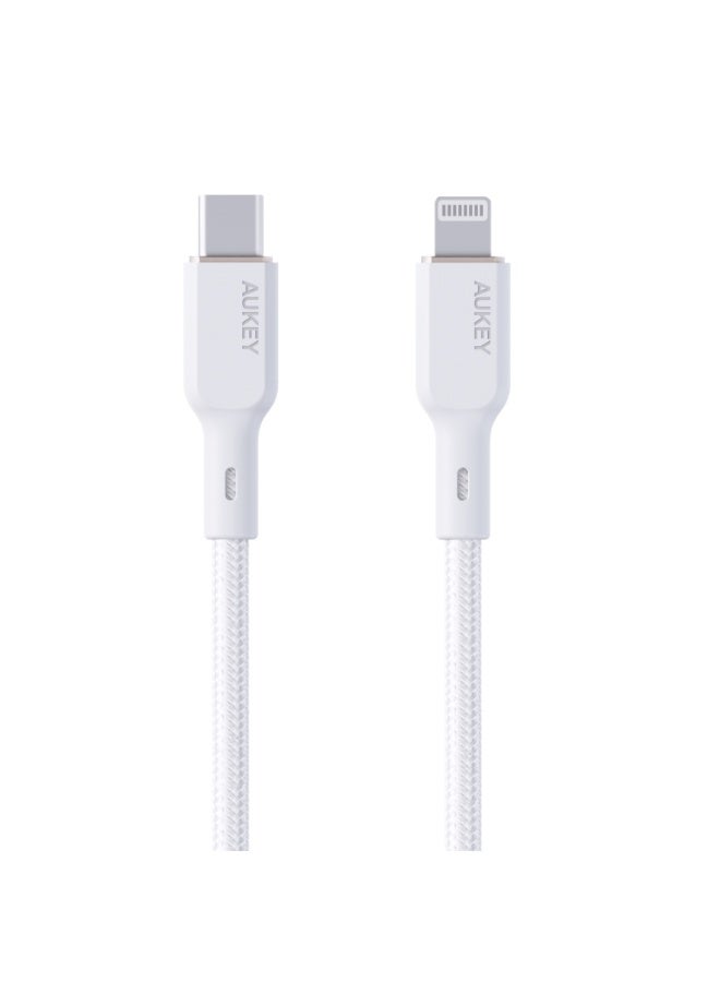 AUKEY Circlet CL USB-C to Lightning Cable, 1.8 Meter, White - CB-NCL2-WH white - Image 2