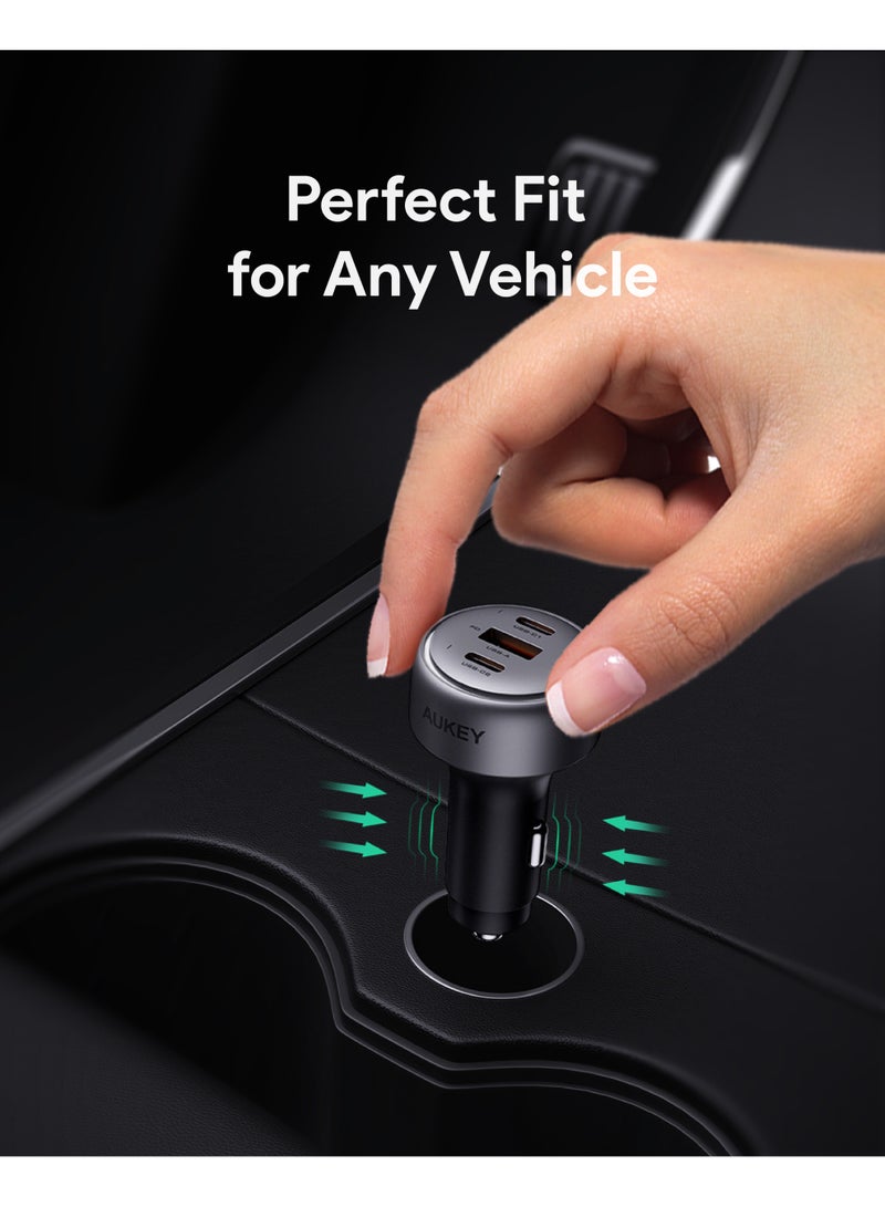 أوكي AUKEY CC-P1 Pathfinder Mix 3 66W Fast Charging Car Charger Grey - Image 4