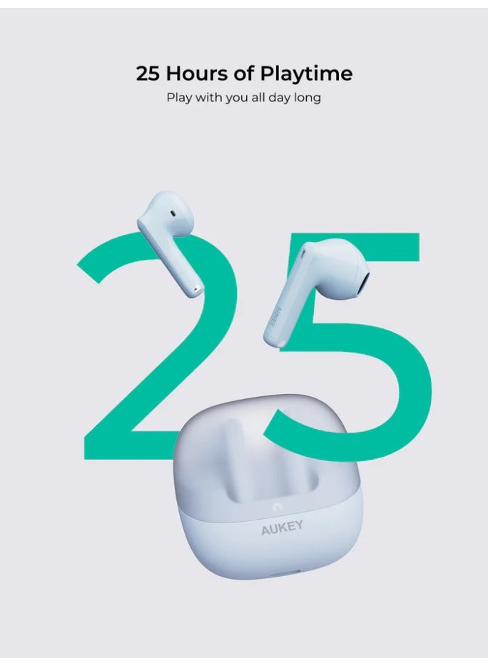 أوكي AUKEY EP-M4 Move Flex True Wireless Earbuds white - Image 4