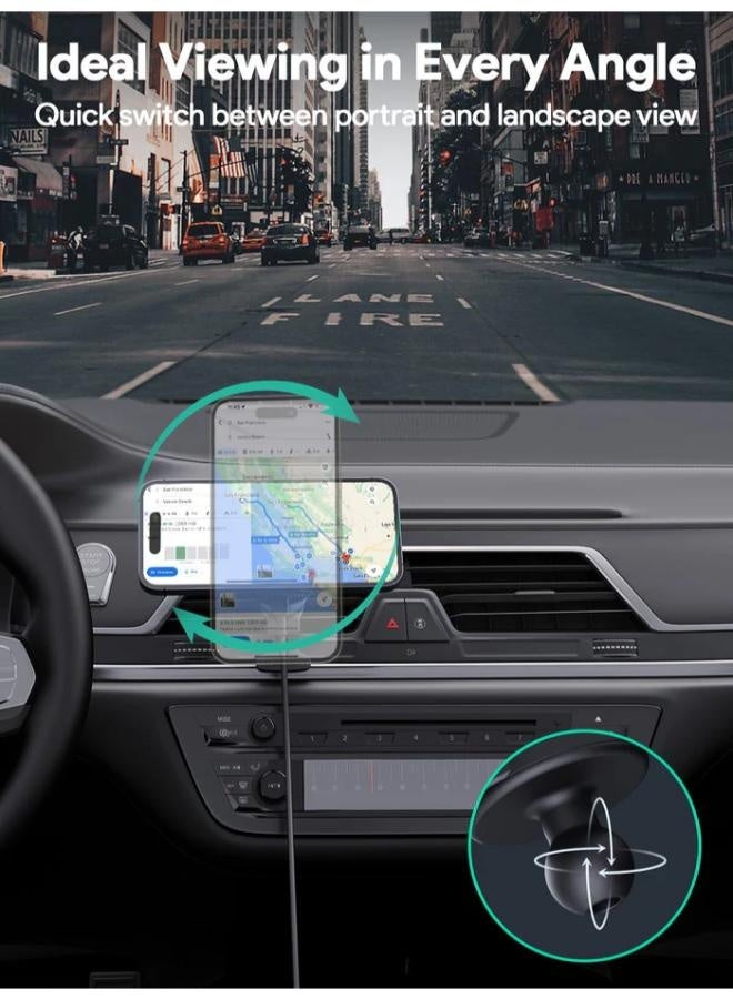 AUKEY MagFusion Dash Plus Qi2.2 Active Cooling Wireless Charging Phone Mount Charger HD-MC13AP grey - Image 5