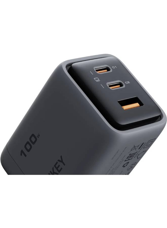 AUKEY Comet Mix 3 100W PD Wall Charger with GaN Technology PA-C5 grey - Image 4
