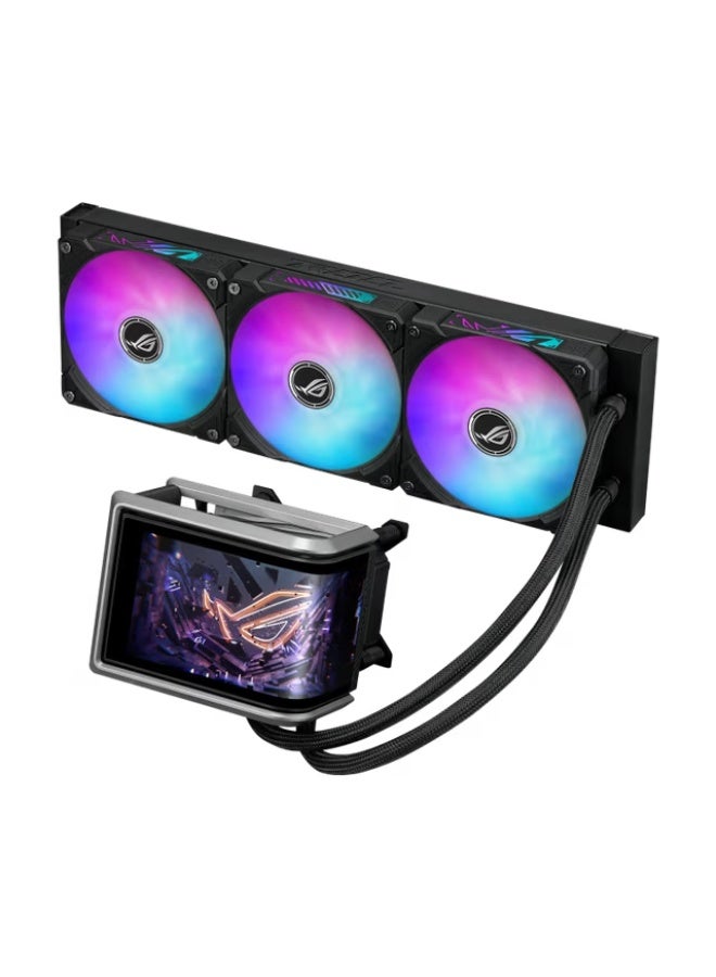 ROG RYUO IV 360 ARGB Black Liquid CPU Cooler, 6.67" AMOLED Display, 360mm Radiator, Intel LGA 1851 & AM5 Ready, ROG MF-12C ARGB Fans | 90RC01N1-B0EAY0