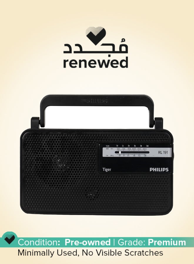 فيليبس Renewed - Audio RL191/94 Table Top Radio with MW/FM Bands and 180mW RMS Sound Output black - Image 1