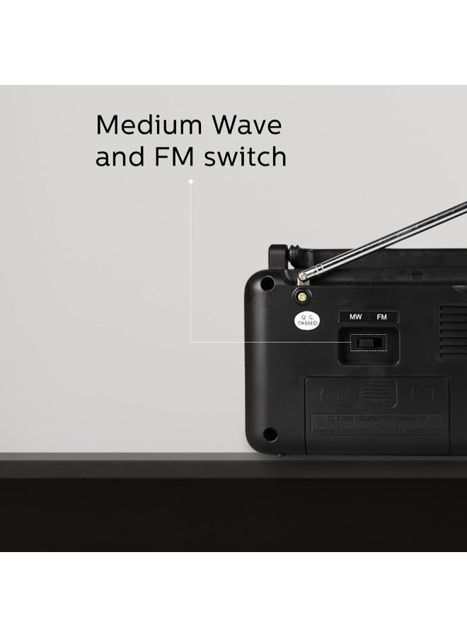 فيليبس Renewed - Audio RL191/94 Table Top Radio with MW/FM Bands and 180mW RMS Sound Output black - Image 5