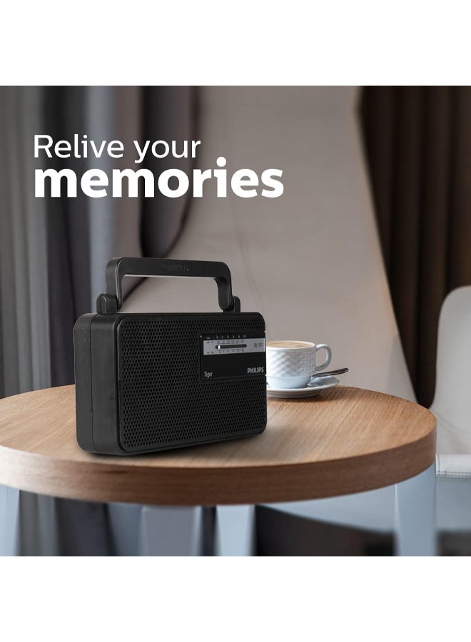 فيليبس Renewed - Audio RL191/94 Table Top Radio with MW/FM Bands and 180mW RMS Sound Output black - Image 3
