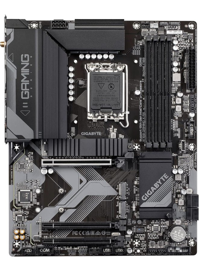 جيجابايت GIGABYTE B760 Gaming X AX (LGA 1700/ Intel/ B760/ ATX/DDR5/ M.2/ PCIe 4.0/ USB 3.2 Gen2X2 Type-C/AMD WiFi 6E/ 2.5GbE LAN/Q-Flash Plus/PCIe EZ-Latch/Motherboard) - Image 2