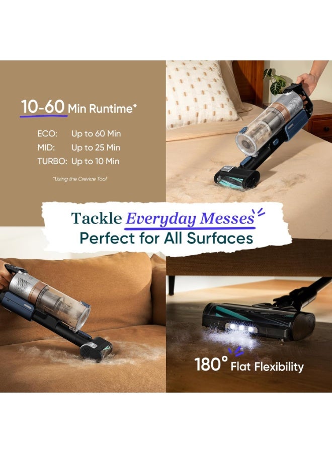 Levoit Cordless Vacuum Cleaner with HEPA Filter, Powerful 90AW 60Mins, Mini Motorized Brush&Crevice Tool with Anti Hair Wrap, Charging Wall Mount, Lightweight for Stairs, Carpet, Hardfloor, Pet Hair LSV-V202PE-BUK 240 W LSV-V202PE-BUK Silver - Image 4