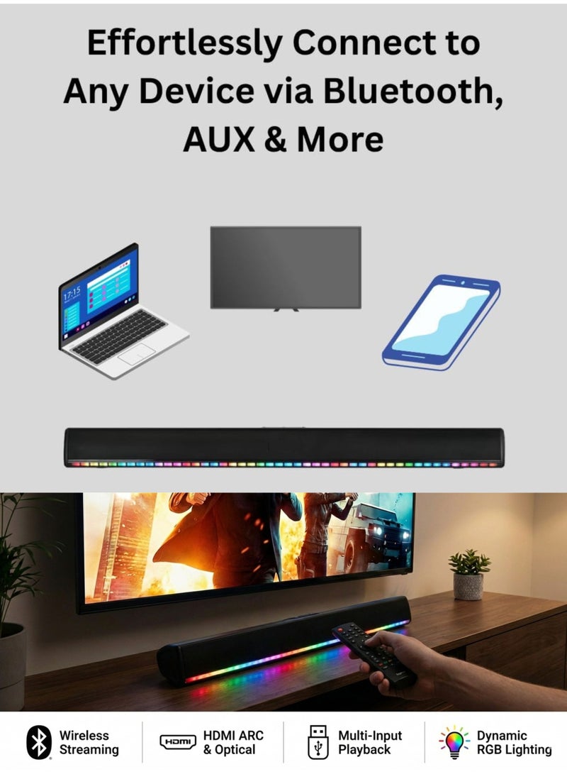 سامسونج 55 Inch QLED Q8F 4K Samsung Vision AI Smart TV (2025) +  2.0 Channel Portable Soundbar With Built In Battery & LED Lights | Tizen OS QLED Smart TV (International Model) Q4 AI Processor, HDR10+, Color Booster Pro, YouTube, Netflix, Prime Video, HDMI x3, USB x2 55Q8F+SOUNDBAR Black - Image 4