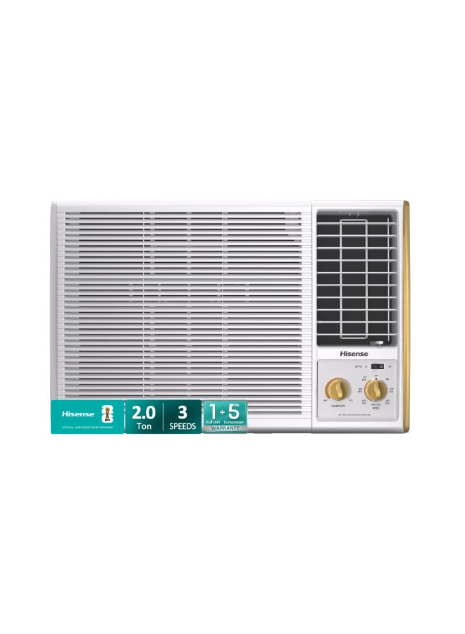هايسنس مكيف هواء نافذة هيسنس 2 طن، 17300 وحدة حرارية بريطانية تبريد سريع، سهل التنظيف والصيانة، ضاغط دوار، فلتر عالي الكثافة، R410A - Image 1