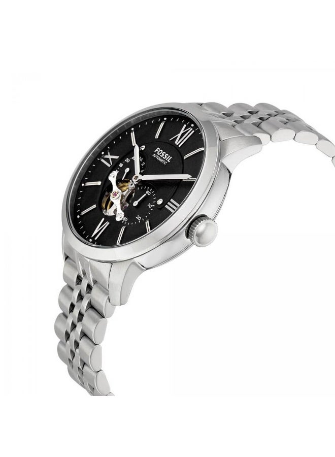 FOSSIL Men's Fossil Men's ME3107 Silver Stainless Steel Automatic Watch – Black Dial, 50m Water Resistant - Image 3