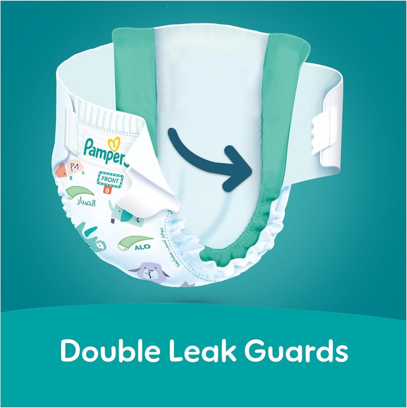 Pampers Rash Protection Taped Diapers, Size 6, 13+kg, +50% Aloe Vera Lotion for Rash Protection, 3x Fortified Layers for Leakage Protection, Giga Box, 180 Count - Image 5