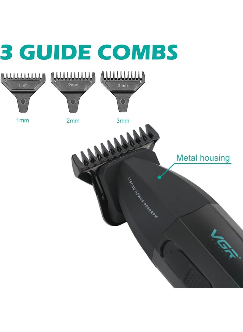 VGR 906 Professional Hair Trimmer, 9000 RPM, Gapless Beard Trimmer for Men, Cordless DLC T-Shaped Barber's Trimmer, USB Rechargeable, Gold - Image 4