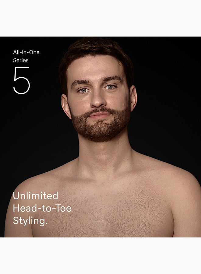 براون Series 5 All-in-One Grooming Kit, 7-in-1 Unlimited Head-to-Toe Styling - AIO 5520 Dark Grey 10.5 x 6 x 25.2cm - Image 2