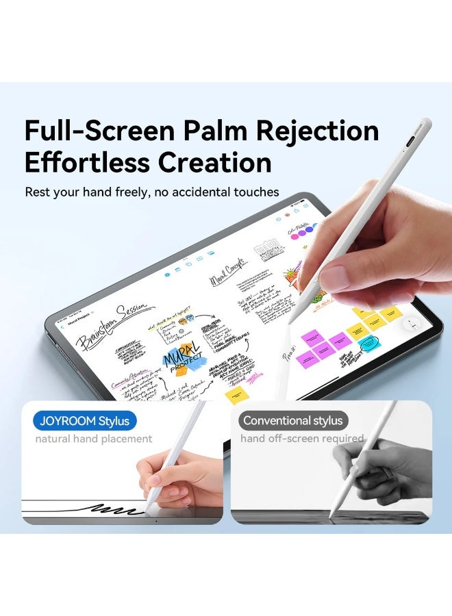 JOYROOM JR-K12 Pro Active Dual-Mode Stylus Pen (Including 2 Spare Nibs) - White - Image 4