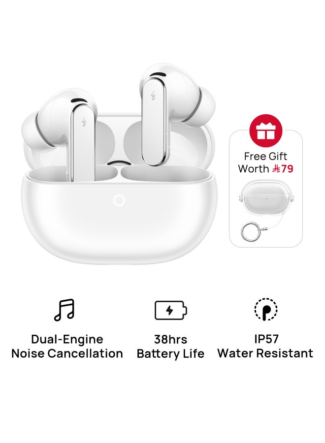 هواوي سماعات FreeBuds Pro 5 اللاسلكية، سماعات أذن بلوتوث، إلغاء الضوضاء بالذكاء الاصطناعي، ملائمة آمنة مع صوت غامر، مكالمات مستقرة، مقاومة للماء IP57 للرياضة، عمر بطارية 38 ساعة، بيضاء مع علبة مجانية - Image 1