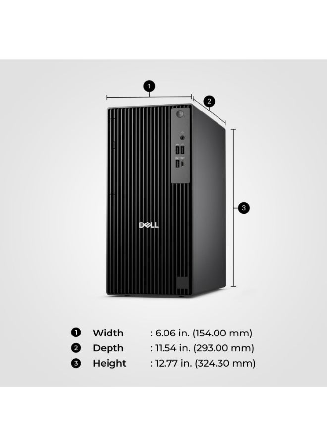 ديل Pro Tower QCT1250 Desktop – 14th Gen Intel® Core™ i7-14700 (20 cores, up to 5.3GHz / 16+16 32GB DDR5 RAM, 4800 MHz, 2TB SSD, Windows 11 Pro, Intel UHD Graphics, Wi-Fi 6E, BT,  Keyboard & Mouse english black - Image 3