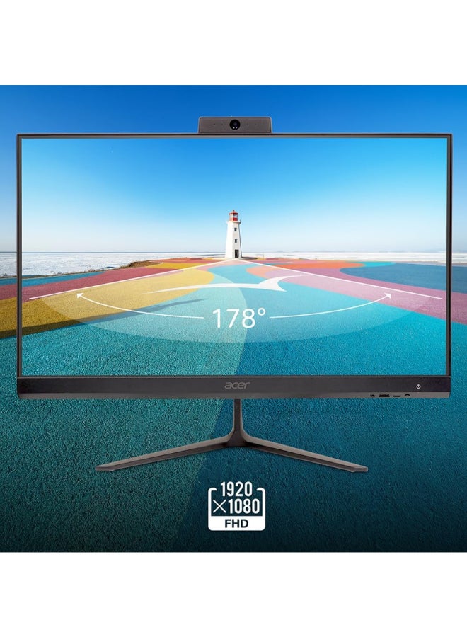أيسر Aspire C24 AIO Desktop | 23.8" Full HD IPS 120Hz Display | Intel Core i3-1305U | Intel UHD Graphics | 8GB DDR4 | 512GB PCIe SSD | Wi-Fi 6 | USB Keyboard & Mouse English Black - Image 3