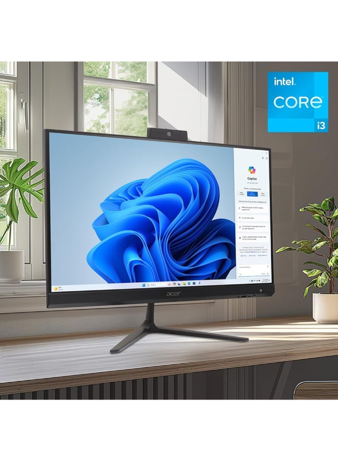 أيسر Aspire C24 AIO Desktop | 23.8" Full HD IPS 120Hz Display | Intel Core i3-1305U | Intel UHD Graphics | 8GB DDR4 | 512GB PCIe SSD | Wi-Fi 6 | USB Keyboard & Mouse English Black - Image 2