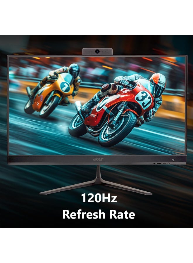 أيسر Aspire C24 AIO Desktop | 23.8" Full HD IPS 120Hz Display | Intel Core i3-1305U | Intel UHD Graphics | 8GB DDR4 | 512GB PCIe SSD | Wi-Fi 6 | USB Keyboard & Mouse English Black - Image 4