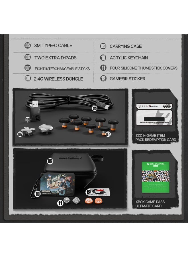 جيم سير جهاز تحكم الألعاب اللاسلكي G7 Pro - مرخص رسميًا لـ Xbox Series X|S و Xbox One و Windows PC و Android، عصي TMR، معدل استجابة 1000Hz، محطة شحن - إصدار Zenless Zone Zero - Image 4