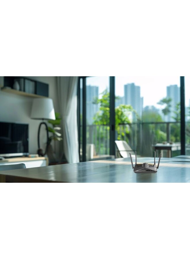 Mobily D-Link - Superfast Fiber Optic Internet | AX1800 Wi-Fi 6 up to ~574 Mbps on 2.4 GHz + ~1200 Mbps on 5 GHz | VDSL2, Gaming, DSL, NBN Compatible modems and Networking Devices, NBN routers for Home & Office | DSL-X1852E - Black - Image 5