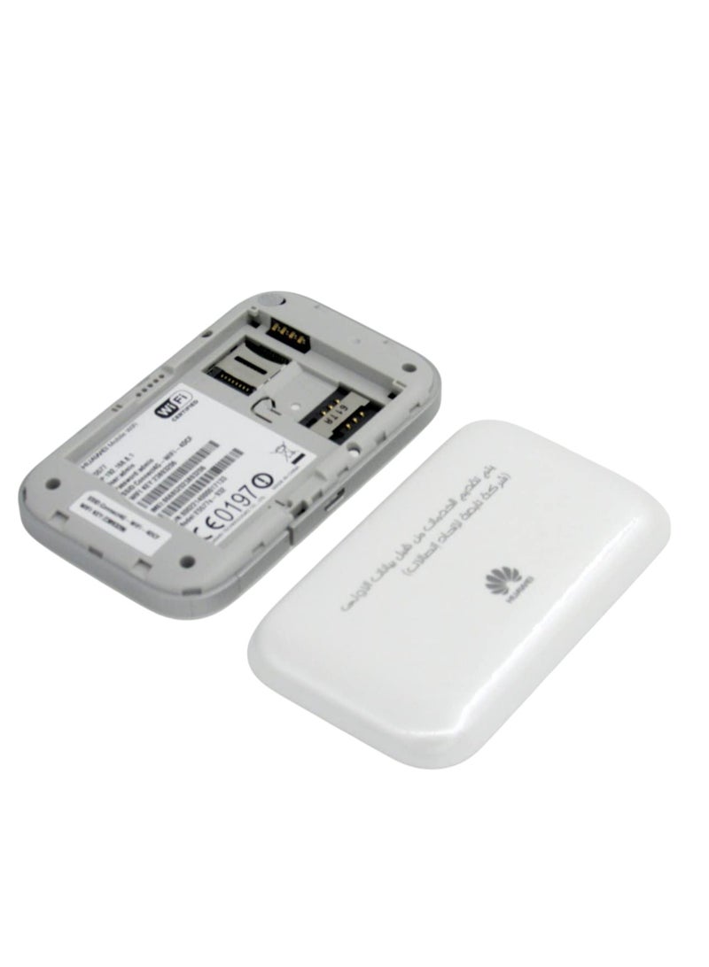 Mobily 4G Mini Wifi Router With 3000 mAh battery and long battery life | With LCD screen |  2.4GHz Wi-Fi , Up to 150Mbps - Micro USB | Supports All Networks (STC, Mobily, Zain) | E5577s‑932 | White - Image 2