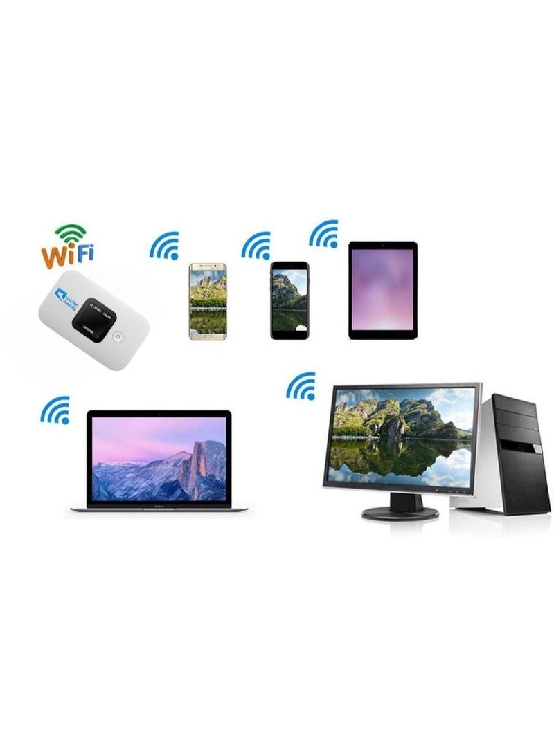 Mobily 4G Mini Wifi Router With 3000 mAh battery and long battery life | With LCD screen |  2.4GHz Wi-Fi , Up to 150Mbps - Micro USB | Supports All Networks (STC, Mobily, Zain) | E5577s‑932 | White - Image 5