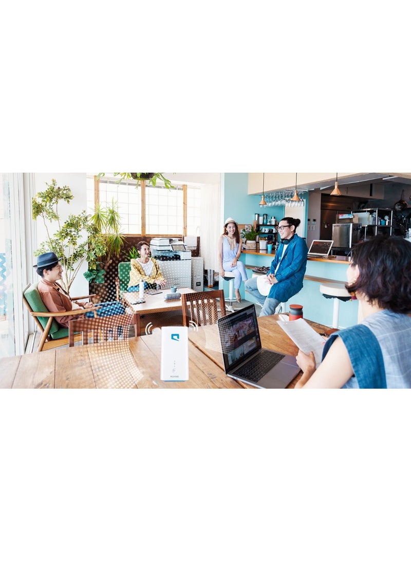 Mobily Huawei - 5G CPE Pro 2 Router  | Balong 5000 Chipset | Wi-Fi 6 Plus 2976 Mbps | Up to 3.6 Gbps 5G Download | Dual-Band 2.4 & 5 GHz | Up to 128 Users | " Support All Networks (STC,Mobily,Zain)" | White H122-373 - Image 5